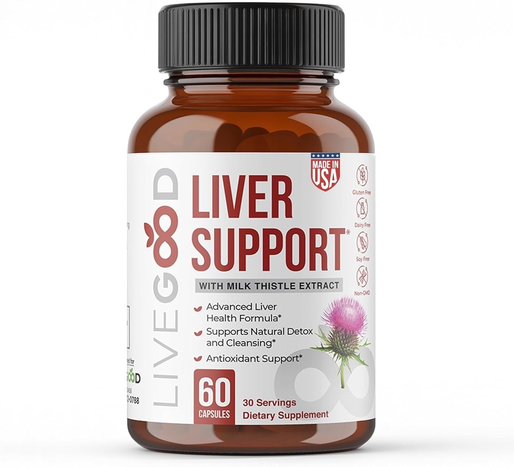 LIVEGOOD Liver Support Supplement for Liver Cleanse Detox, Milk Thistle and D…