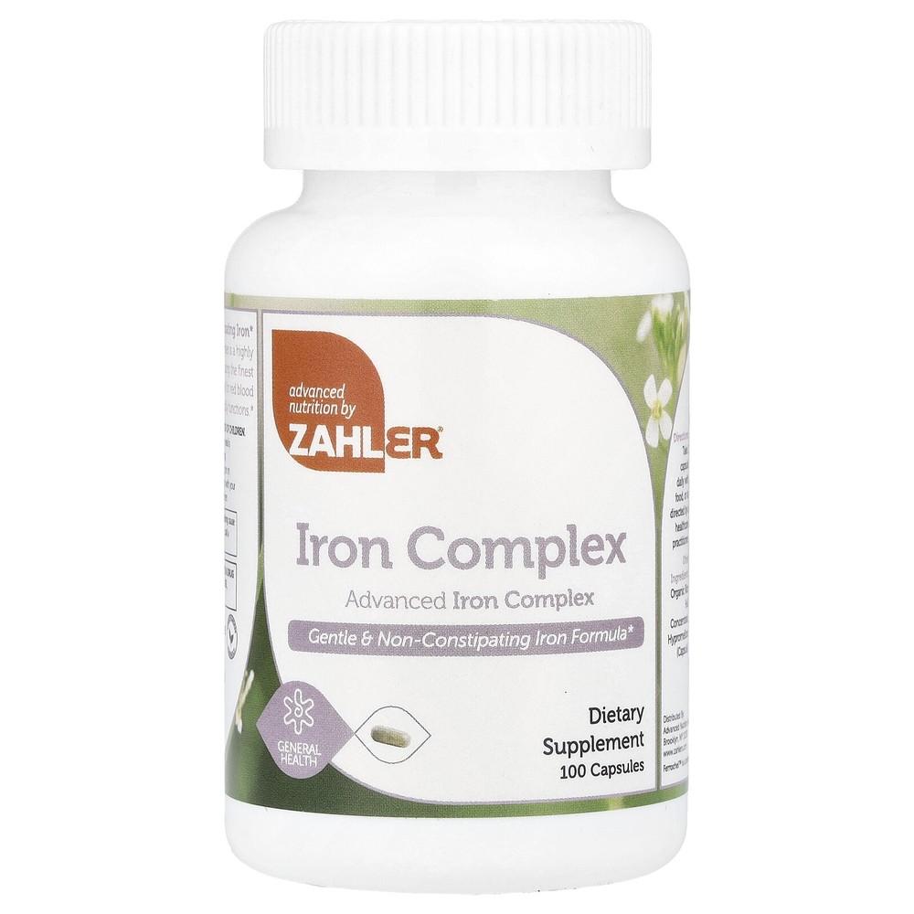 Zahler Iron Complex Advanced Iron Complex 100 Capsules GMP Quality Assured,