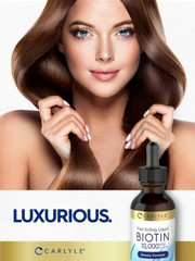Liquid Biotin 10000Mcg 2 Oz Extra Strength Gel Drops Vegetarian, Non-Gmo, Gluten