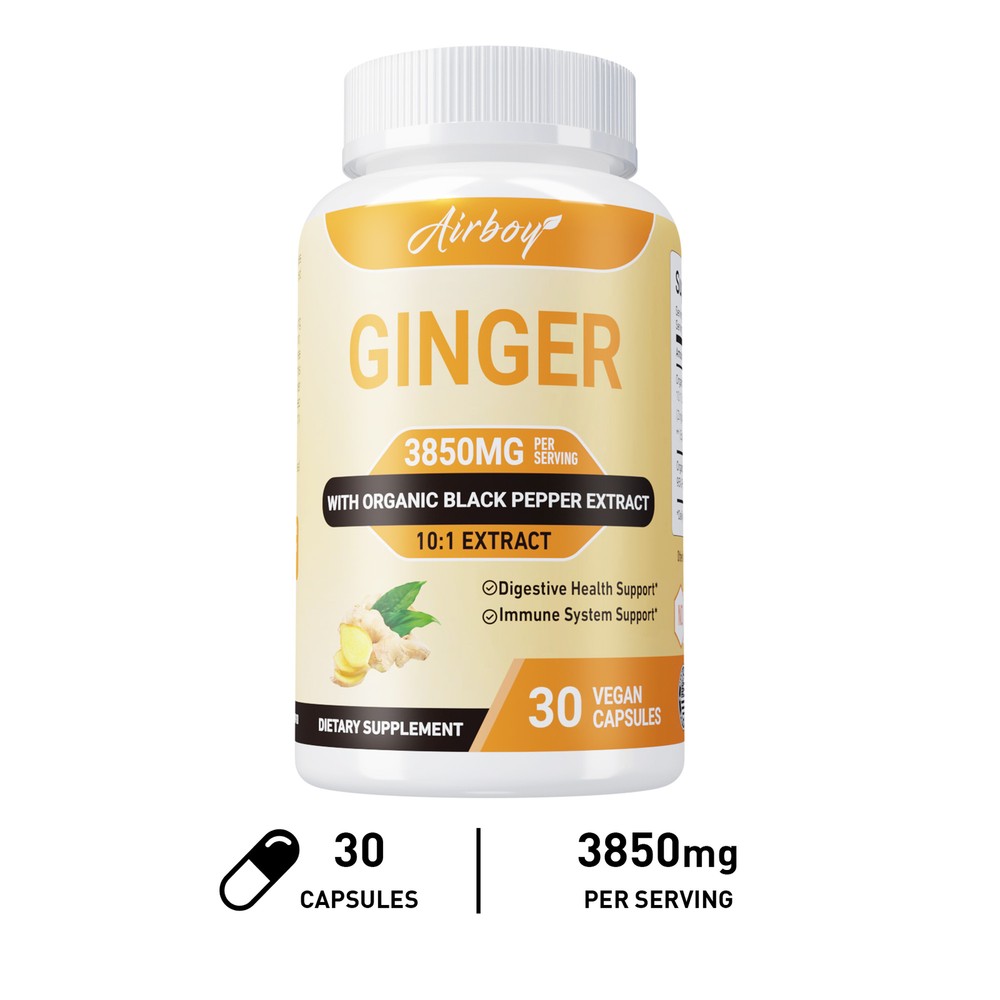 Organic Ginger 3850mg – Nausea Relief,Digestive Health,Health Dietary Supplement