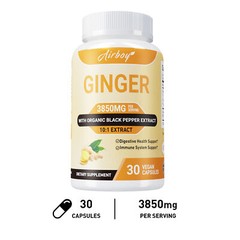 Organic Ginger 3850mg – Nausea Relief,Digestive Health,Health Dietary Supplement