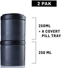 NEW 2-PACK BLENDER BOTTLE PROSTAK TWIST N’ LOCK STORAGE JARS EXPANSION PILL TRAY