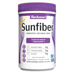 Bluebonnet Sunfiber Prebiotic Soluble Fiber 7.4 Oz Powder, Whole Food Based