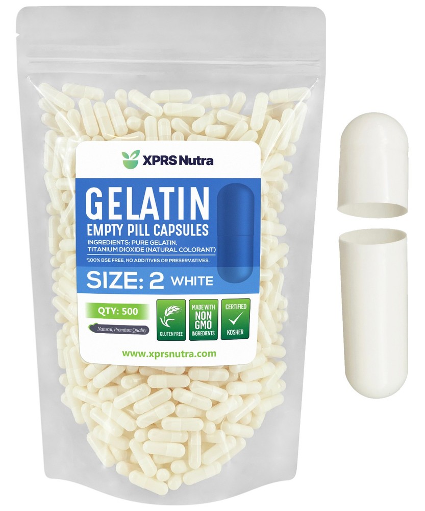 Size 2 White Empty Vegan Capsules Kosher Pill Vegetable Veggie Veg Caps