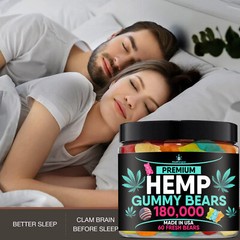 Natural Gummies Bear-Stress, Sleep, Calm, Pain, Muscle, Relax, Anxiety-USA Made