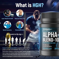 Testosterone Booster & HGH Supplements for Men, Muscle Builder, Fat Burner, 300g