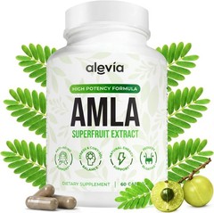 Alevia Organic Amla Capsules 1000mg – Indian Gooseberry Amla Fruit Supplement –