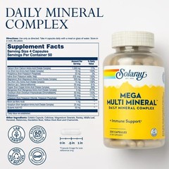 Mega Multi Mineral Supplement 200 Count Chelated Minerals for Health Support