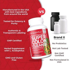 Super Colon Cleanse 120 Capsules Health Plus Gentle Detox GF Exp 5/27 NEW/SEALED
