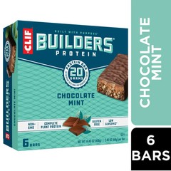 CLIF BUILDERS Protein Bars Chocolate Mint Flavor, Plant Protein, Gluten Free Bar
