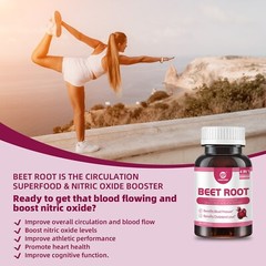 Beet Root Capsules 24000mg with Grape Seed Extract, 90 Rapid Release Capsules