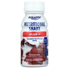 Equate Chocolate Nutritional Shake Plus, 8 FL OZ, 6 Count 4.6 stars out of 6381