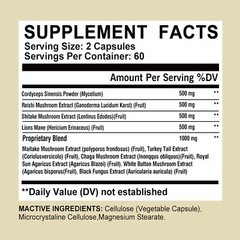 10 Mushroom Complex – Cordyceps Sinensis, Lions Mane – Nootropic Brain Enhancer