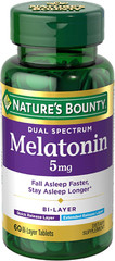 Nature’S Bounty Melatonin 5Mg 100% Drug Free Quick + Extended Release 60 Tabs
