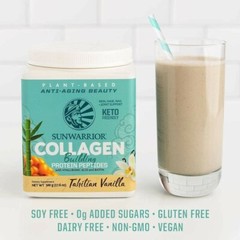 Sunwarrior Collagen Protein Powder with Biotin – Vanilla Flavor, 17.6 oz