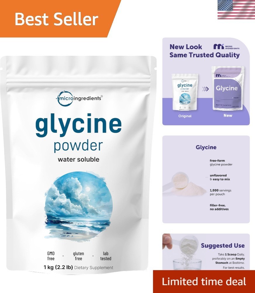 Glycine Powder, 1KG – 1000 Servings of Sleep & Relaxation Support