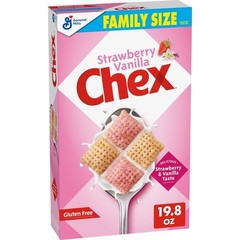 Pack of 2 Strawberry Vanilla Chex Breakfast Cereal Family Size 19.8oz Each.
