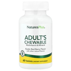 2 X NaturesPlus, Adult’s Chewable Multivitamin & Mineral, Exotic Red Berry, 60