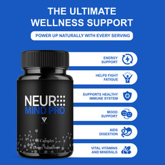 (5 Pack) Neuro Mind Pro Pills, NeuroMindPro Brain Health Formula (300 Capsules)