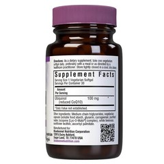 Bluebonnet Cellular Active CoQ10 Ubiquinol 100 mg 30 Vegetarian SoftgelsExp08/24