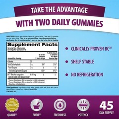 Digestive Advantage Daily Probiotic Gummies for 90 Count (Pack of 2), Red