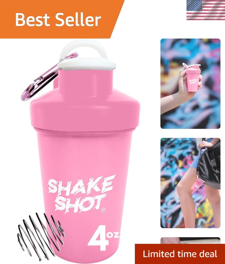 Leak-Proof Mini Shaker Bottle in Pink – Ideal for Creatine & Small Scoop Powders