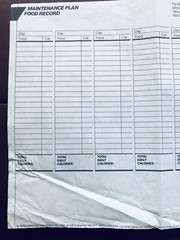 Vintage Weight Watchers Maintenance Plan Blank Food Record Diary 1983