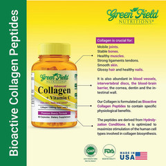 – Halal Collagen Peptides 1500 Mg Type I & III, with Vitamin C 300 Mg for Bet…