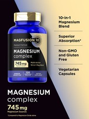 Magnesium Complex 745mg | 120 Count | 10 in 1 Blend | Vegetarian | by Magfusion