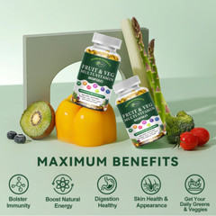 60Pcs Fruits and Veggies Supplement Balance of Daily Nature Fruits & Vegetables