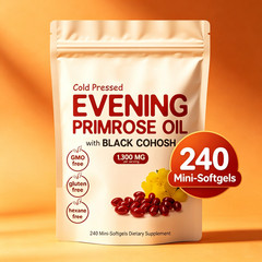 Evening Primrose Oil 1300mg Per Serving, 240 Softgels with 40mg Black Cohosh