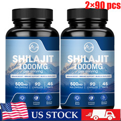 Himalayan Premium Pure Shilajit 90×2 Caps，Organic, Extremely Potent, Fulvic Acid