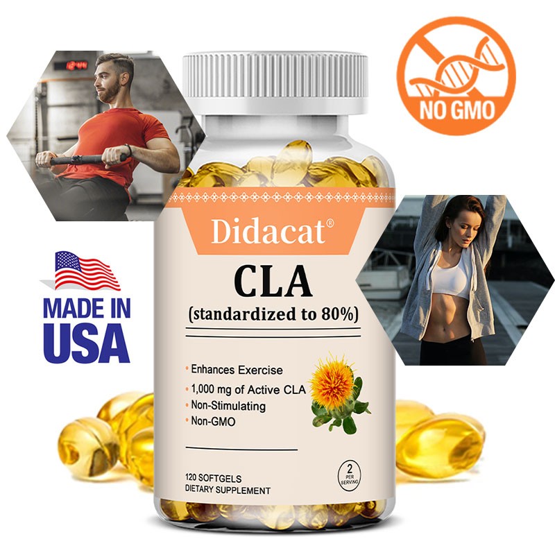 Enhances Exercise 1,000mg Supplements of Active CLA Non-Stimulating-120 Capsules