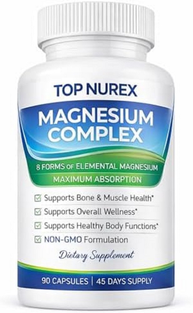 Top Nurex Magnesium Complex 1000 mg, 8-Source 90 Count (Pack of 1)
