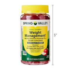 3 Pack Weight Management Gummies Chromium 400mcg 60ct Apple Flavor