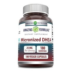 Micronized DHEA 25mg Supplement 180 Veggie Capsules Non GMO Gluten Free USA