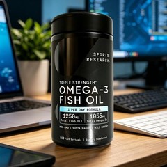 Sports Research three Strength Omega-3 Fish Oil, 150 Fish Softgels