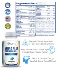 Neuro Brain & Focus 60ct, Healthy Memory Function, Clarity Nootropic Supplement