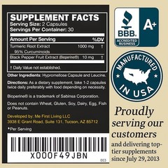 High-Potency 1000 mg Turmeric Curcumin with BioPerine for Optimal Absorption
