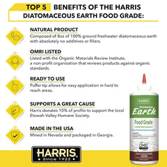 HARRIS Diatomaceous Earth Food Grade, Half Pound with Easy Application Puffer Ti