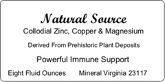 Natural Source Colloidal Zinc, Copper & Magnesium – Eight Oz Bottle