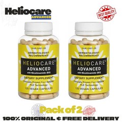 2 Packs Heliocare Advanced Nicotinamide B3 Skin Health 120 Capsules Exp: 07/20 #