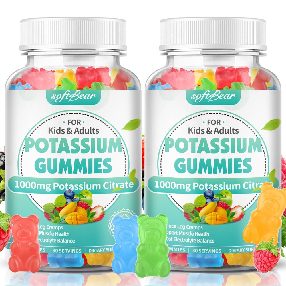 softbear Potassium Citrate Gummies High Potency Potassium Citrate 1000mg Supp…