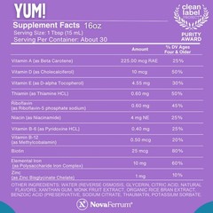 NovaFerrum Yum 16oz Multivitamin with Iron Ages 4+ Gluten Free Sugar Free