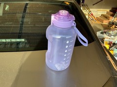 AQUAFIT 64 oz Water Bottle with Time Marker, BPA Free Half 64 Ounces, Lilac 64oz
