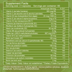 Multivitamin Highest Potency Daily Vitamins & Minerals Supplement 60 Capsules