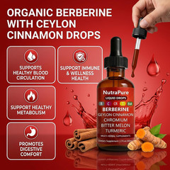 Nutrapure Berberine Drops – Pure Berberine Liquid Supplement with Ceylon Cinnamo