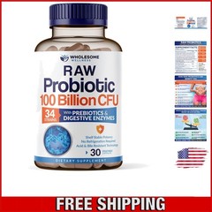 Shelf Stable Organic Probiotics – 100 Billion CFU for Optimal Health Support