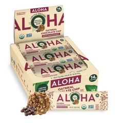 Organic Plant Based Protein Bars – Oatmeal Chocolate Chip – 12 Count, 1.9oz Bars