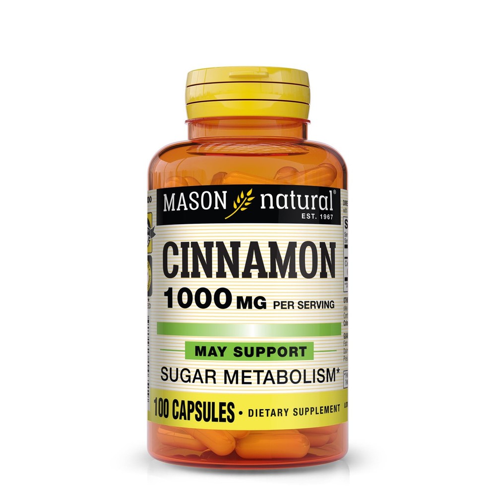 Mason Natural Cinnamon Herbal Supplement Capsules 1000mg 100 Count